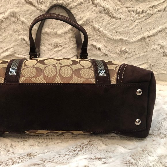 Coach Signature Tote with Suede Trim - Picture 4 of 4